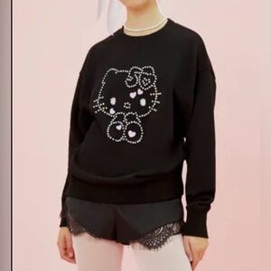 Hello Kitty x Forever 21 Black Rhinestone Sweatshirt Size 0X